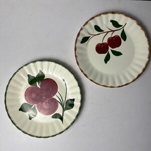 Blue Ridge Southern Potteries Dinner Plates 9.25in Red Apple Vintage Set of 2